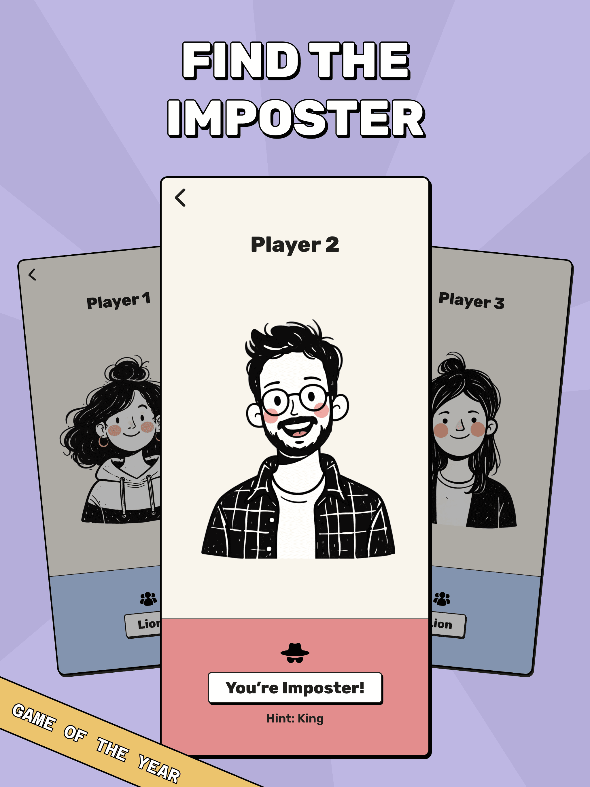 WhoSus gameplay screen showing clue and voting cards
